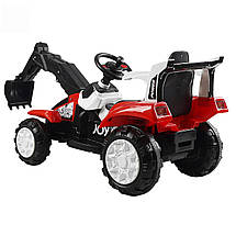 Електромобіль трактор-екскаватор із ковшем JOY (рукав 25 W, акумулятор 6 V, у коробці) Т-29571 Червоний, фото 3