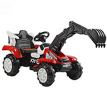 Електромобіль трактор-екскаватор із ковшем JOY (рукав 25 W, акумулятор 6 V, у коробці) Т-29571 Червоний, фото 5