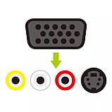 Перехідник відео VGA-3 RCA, S-VIDEO 18см, фото 2