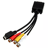 Перехідник відео VGA-3 RCA, S-VIDEO 18см, фото 3