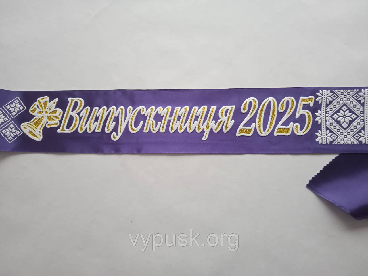 Стрічка "Випускник 2025" і "Випускниця 2025" синя атласна,з 3д написом