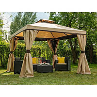 Садовий павільйон Walencja (Valencia) 3х4м зі шторами та москітною сіткою Кремовий