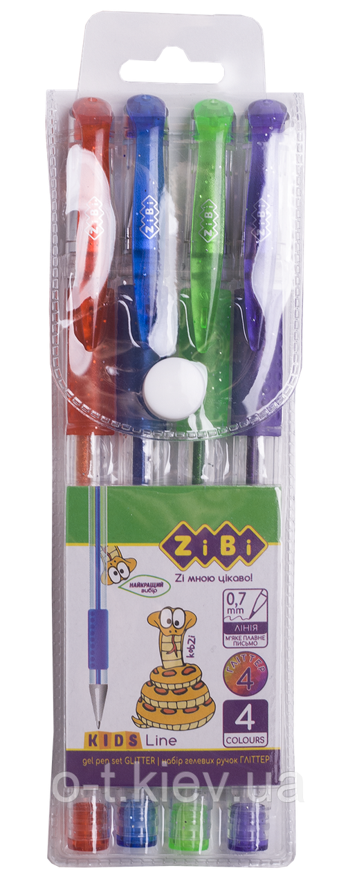 Набір з 4 гелевих ручок GLITTER (з блискітками) ZIBI KIDS Line ZB.2200-99