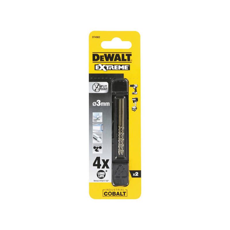 Свердло по металу DeWALT Extreme Industrial Cobalt діаметр 3мм довжина 61мм 2шт (DT4902)