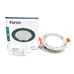 Світлодіодний світильник Feron AL777 5W 400Lm 4000K срібло / хром (LED панель кругла) Ø93x28мм в натяжну стелю