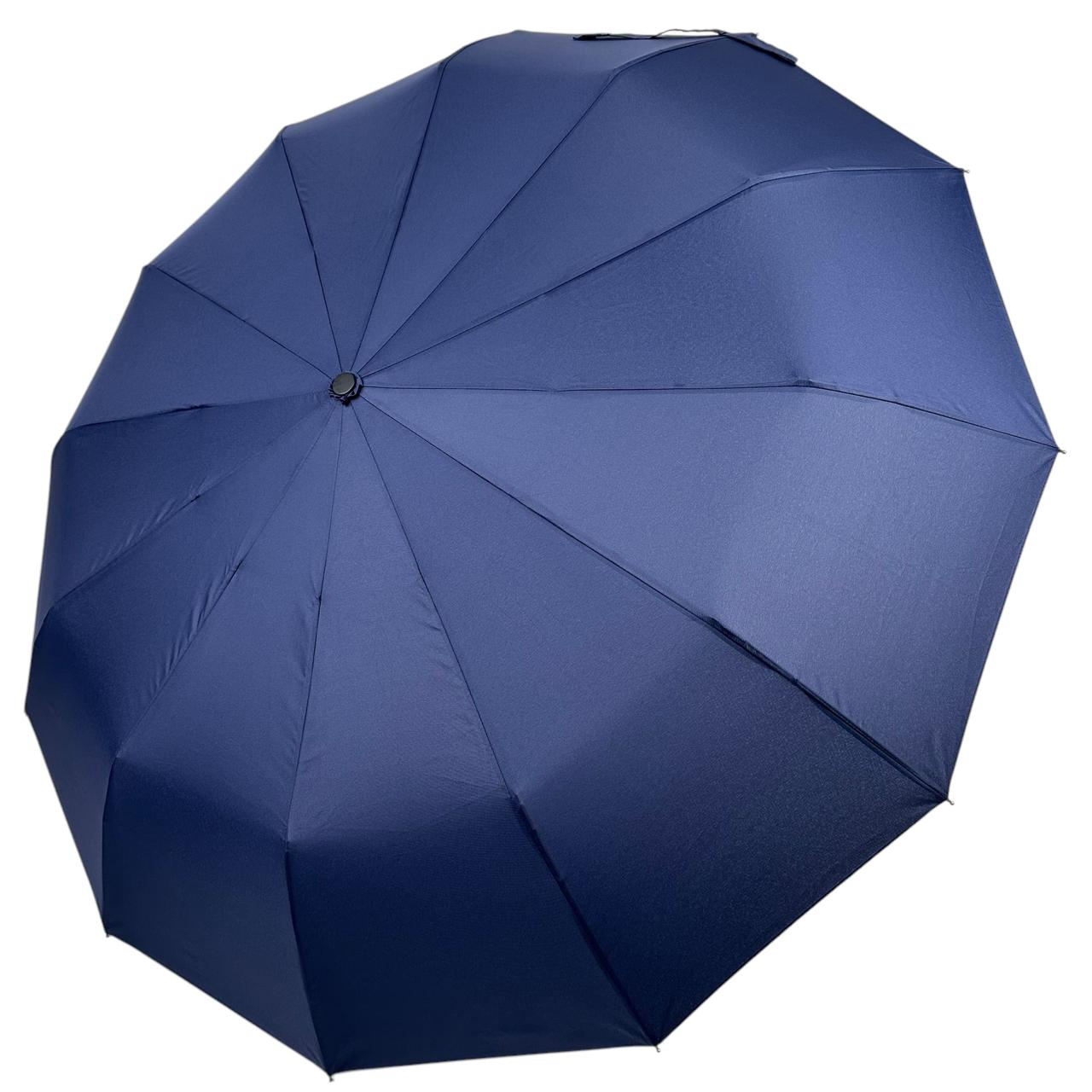 Однотонна парасоля автомат на 12 карбонових спиць від Bellissima, синій, 02405-6, фото 1