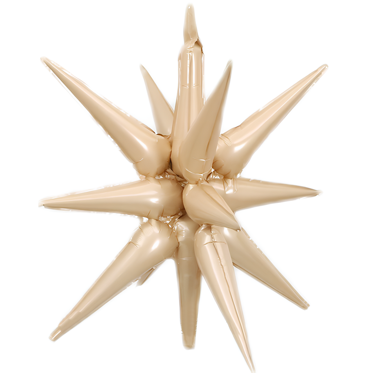 Кулька фольгована Зірка Їжачок 3D цільний 14 променів 55см (21") | Карамель