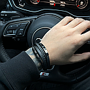 Браслет чоловічий шкіряний METAL COLOR: BORN чорний 17-19 см (довжина 21 см), фото 2