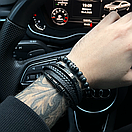 Браслет чоловічий шкіряний METAL COLOR: A3 чорний 17-19 см (довжина 21 см), фото 6