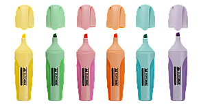 Набір з 6-ти текст-маркерів PASTEL, з гумовими вставками, 2-4 мм BM.8905-96