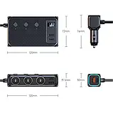 Розгалужувачі для автомобільного прикурювача 12-24 В 9в1, 3 гнізда і 4 usb, фото 3