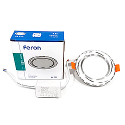 Світлодіодний світильник Feron AL777 5W 400Lm 4000K білий / хром (LED панель кругла) Ø93x28мм в натяжну стелю