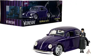 Машина металева Jada VW Beetle with Wednesday Венздей Фольксваген Бітл з фігуркой Венздей 1:24 (253255076)
