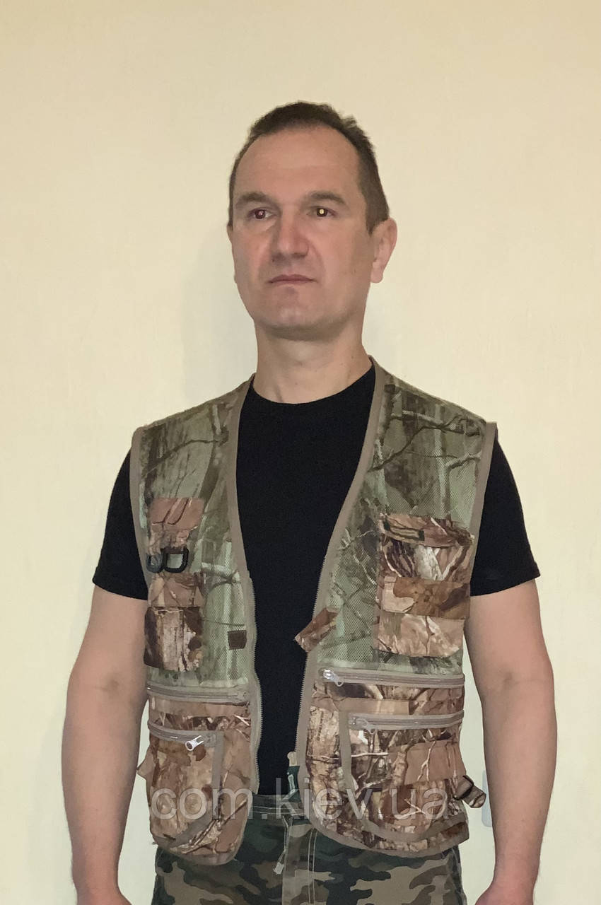 Легкий літній жилет для риболовлі Remington, камуфляж Real tree, сітка