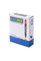 Маркер водостійкий, BUROMAX червоний, 2-4 мм, спиртова основа BM.8700-05 12