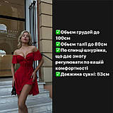 Легка літня сукня міні шнурівка по грудях Тканина ролекс-горох. Розмір 42-46, фото 5