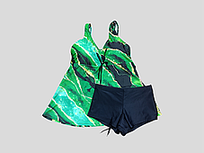 ОПТТанкини с шортами 25316 Fuba зеленый (В НАЛИЧИИ ТОЛЬКО 52 54 56 58 60 УКР р-ры), фото 3