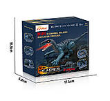 Інтерактивний Робот Динозавр Велоцираптор з дистанційним керуванням зі світлом та звуком на Акумуляторі Синій, фото 2