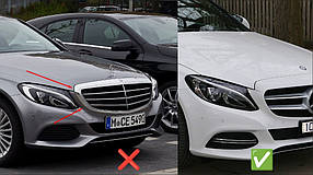 Передня решітка Diamond Silver 2018-2025 з камерою для мерседес C-сlass W205 рр