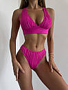 Жіночий роздільний малиновий купальник, фото 4