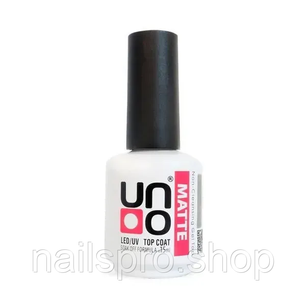 Топ для нігтів без липкого шару ,TOP UNO 15ml МАТТЕ