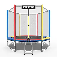 Батут Atleto 312 см з сіткою multikolor + м’яч у подарунок, фото 6