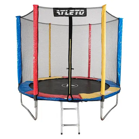 Батут Atleto 312 см з сіткою multikolor + м’яч у подарунок, фото 1