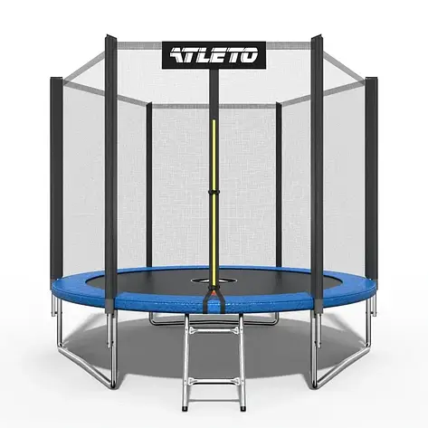 Батут дитячий Atleto 252 см з сіткою та драбинкою + м’яч у подарунок, фото 1