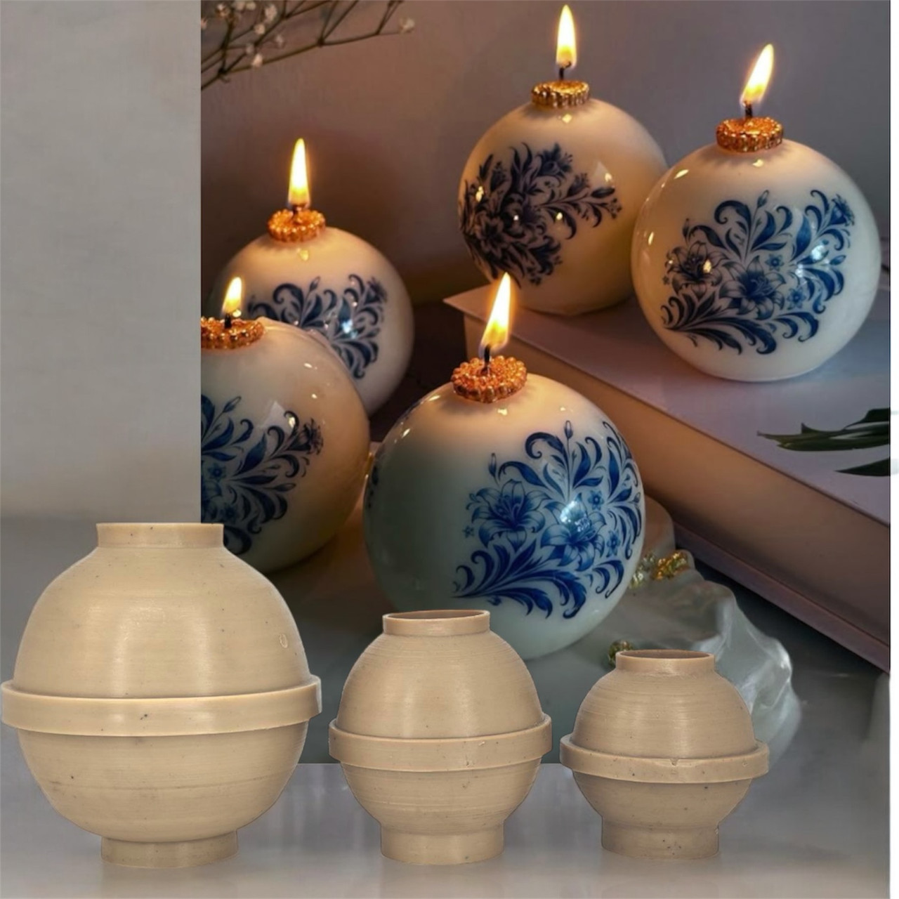 Молд "Кулька" для круглої свічки, d=70 мм, середній, М, 1 шт. Міцний пластик.