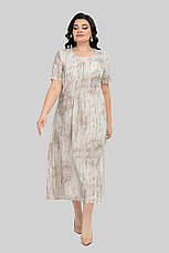 Біла лляна сукня на літо у великому розмірі, фото 3