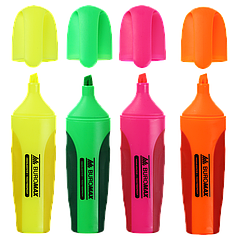 Набір з 4х текст-маркерів NEON, 2-4 мм, з гумовими вставками BM.8904-84