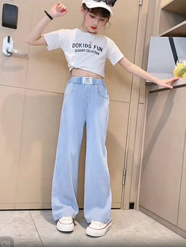 Джинси для дівчинки на весну літо блакитні