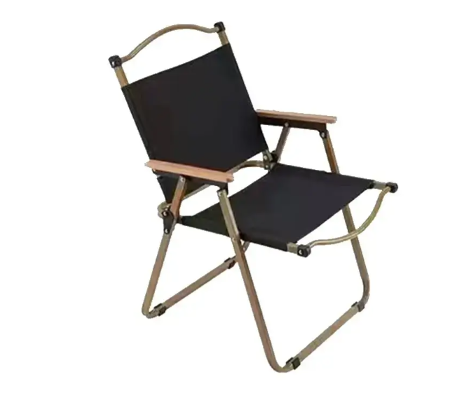 Складне крісло зі спинкою STD-05 складаний, метал+тканина В760*Ш500*Д510мм бежевий