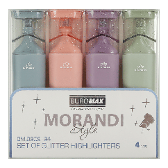 Набір із 4-х текст-маркерів MORANDI STYLE Glitter, 2-4.5 мм BM.8909-94