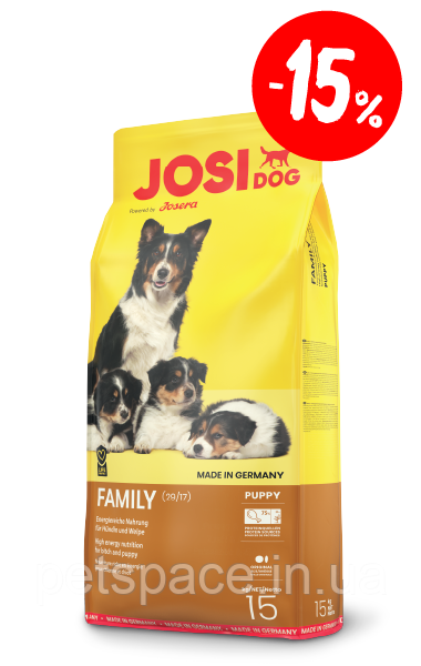 Акція! Корм Josi Dog Family (Йозі Дог Фемелі для цуценят) 15 кг+БЕЗКОШТОВНА ДОСТАВКА!
