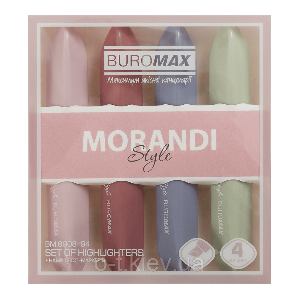 Набір із 4-х текст-маркерів MORANDI STYLE, 2-4.5 мм BM.8908-94