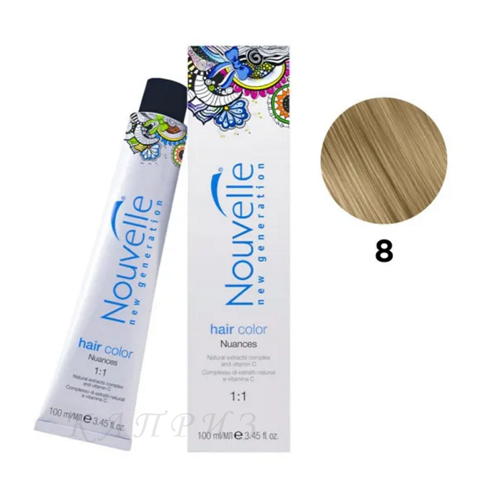 Фарба для волосся NOUVELE 8 світло-русявий 100 мл, фото 1