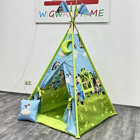 Дитячий Вігвам «MINECRAFT», Повний комплект, В подарунок 🎁 підвіска й прапорці