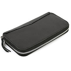 Чоловічий шкіряний клатч-шум на блискавці TARWA GA-711-3md чорна Наппа