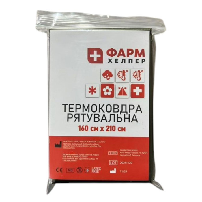 Термоковдра рятувальна 160cm x 210cm Мілітарі TPS Medical