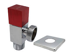 Кутовий кран 1/2"х3/4" керамічна-букса Chrome-Red ASCO