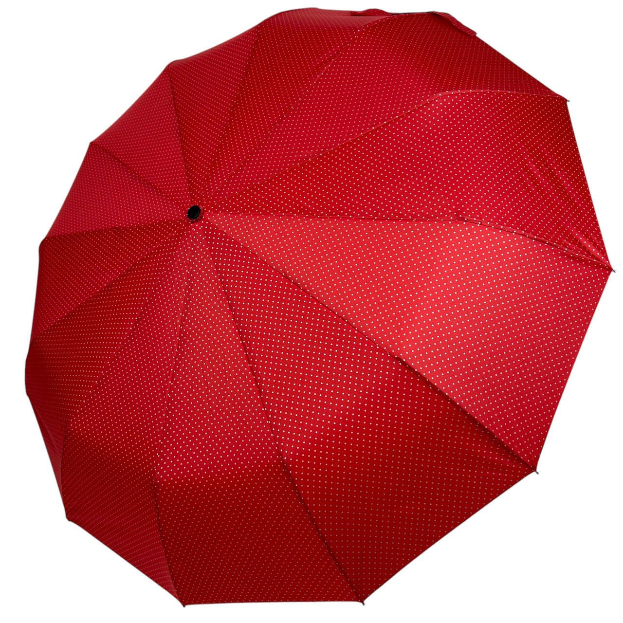 Парасоля автомат в горошок на 12 карбонових спиць від Bellissima, червоний, 02406-2
