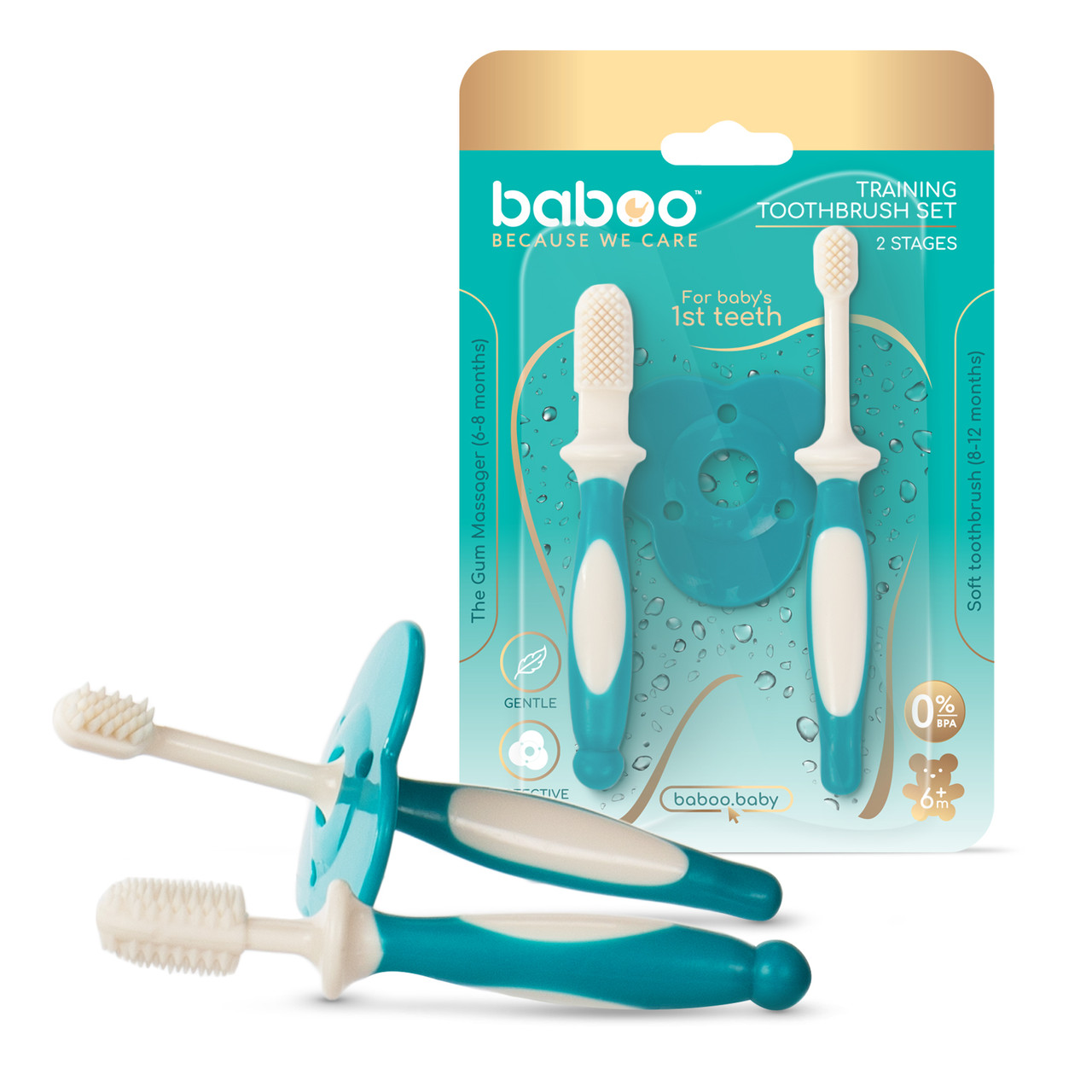 Набір зубних щіток Baboo 2 шт., 6+ місяців