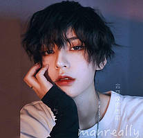 Чоловіча перука з чубчиком волосся Косплей Чорна Аніме