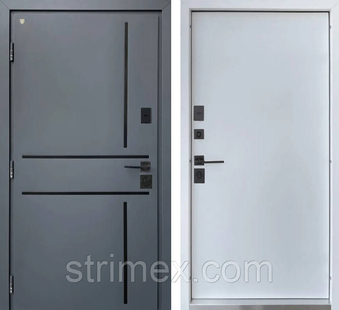 Двері вхідні вуличні металеві Strimex Lama PN 3K Venezia Thermo System Графіт