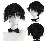 Чоловіча перука з чубчиком волосся Косплей Чорна Аніме, фото 2