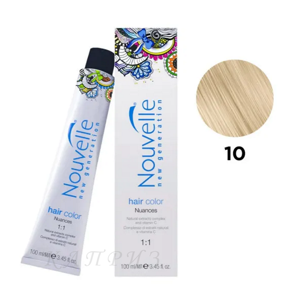 Фарба для волосся NOUVELE 10 платиновий блондин 100 мл, фото 1