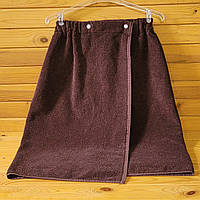 Махровий рушник, рушник на кнопках (кілт-парео) 67х140 см Шоколад