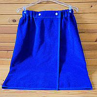 Махровий рушник, рушник на кнопках (кілт-парео) 67х140 см Синій