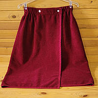 Махровий рушник, рушник на кнопках (кілт-парео) 67х140 см Бордо
